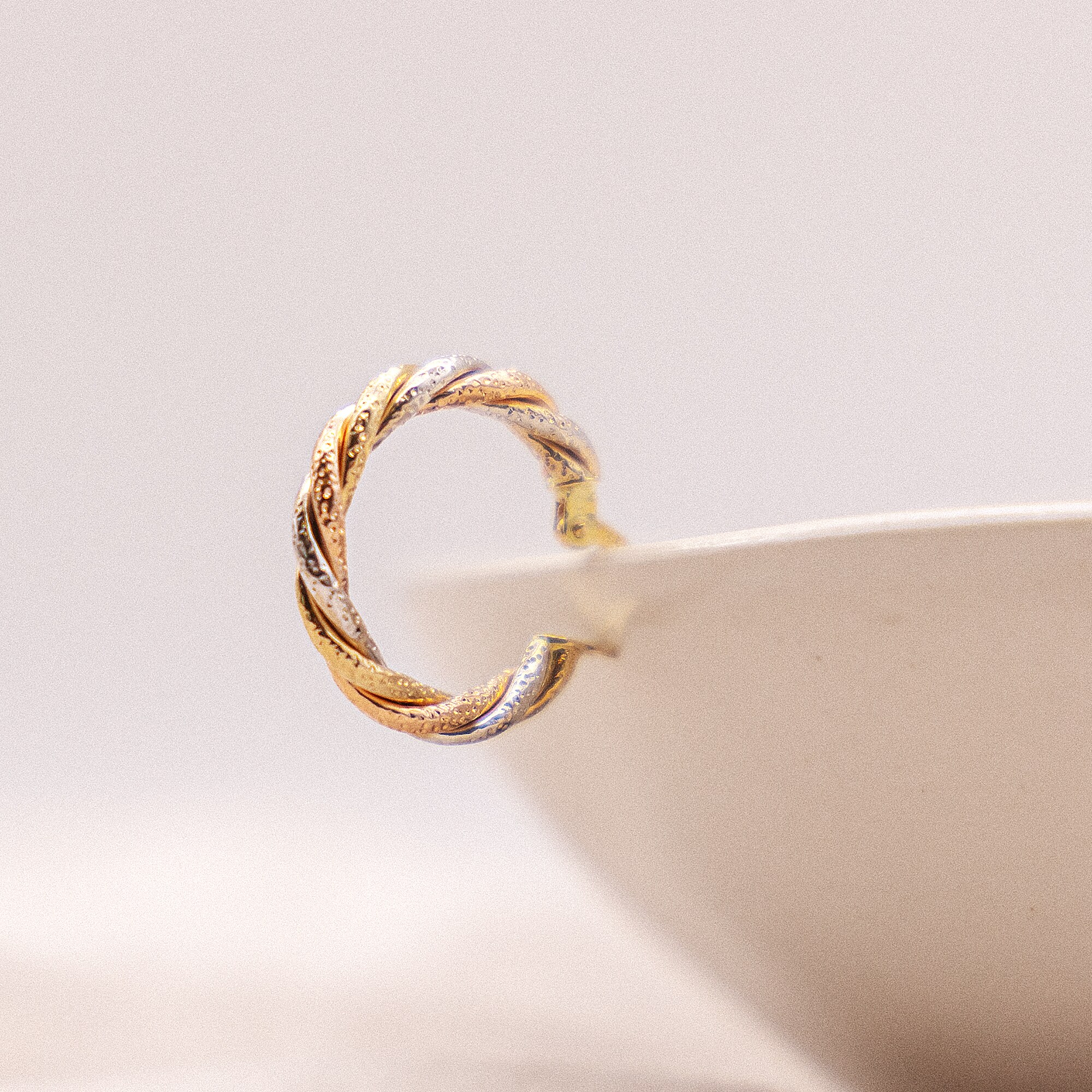 Fascination by Ellen K. Ohrringe Gold 585 dreifarbig 21mm Durchmesser