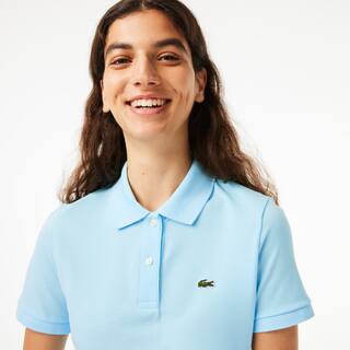 Polo regular fit Lacoste en petit piqué de coton souple Manches Courtes - Bleu - Lacoste - Femme