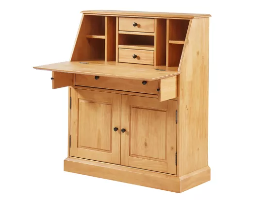 Secrétaire en pin et MDF - Coloris : Naturel clair - CLEORE