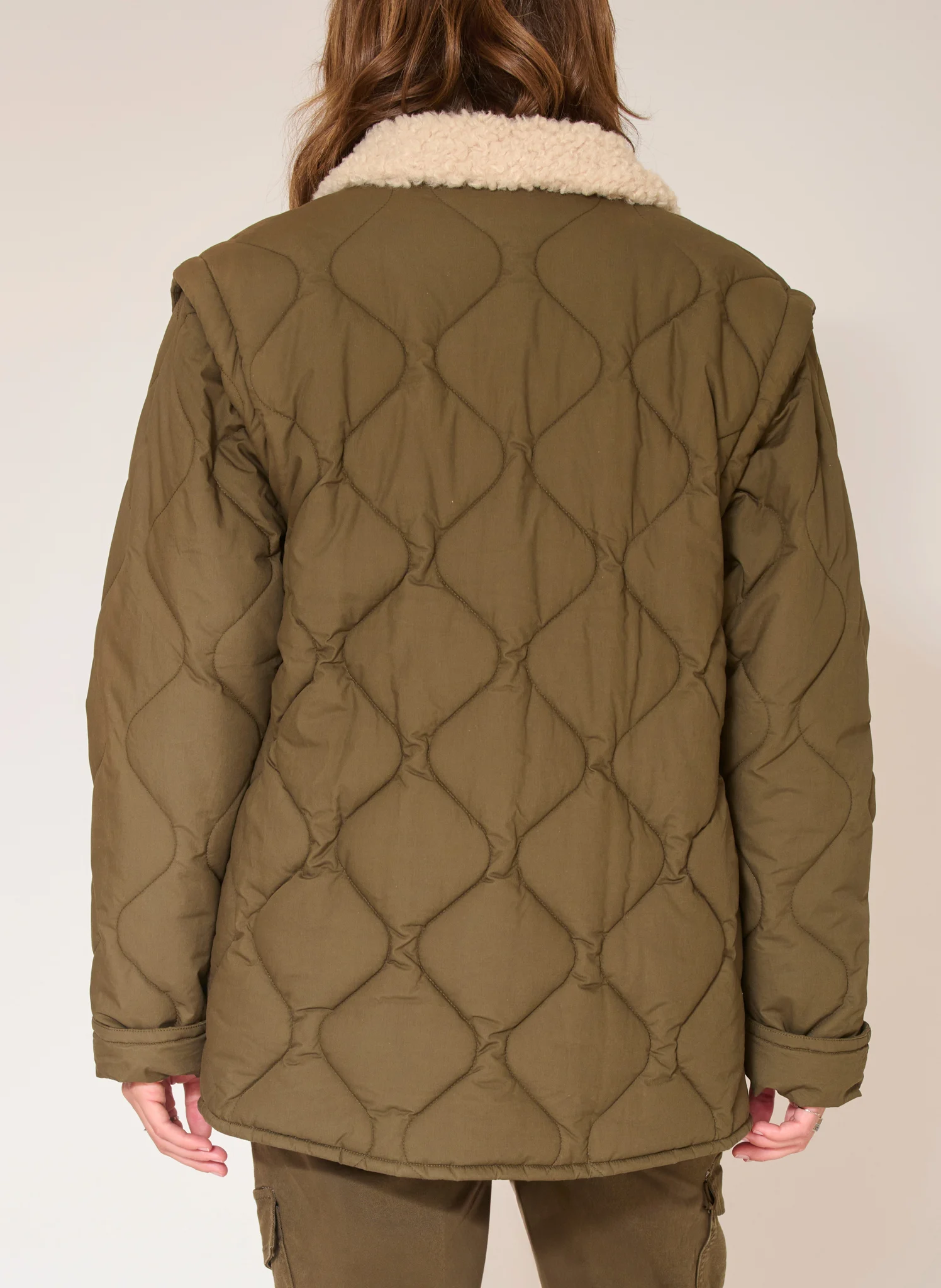 MILDRED - Manteau oversized matelassé en coton| Vert