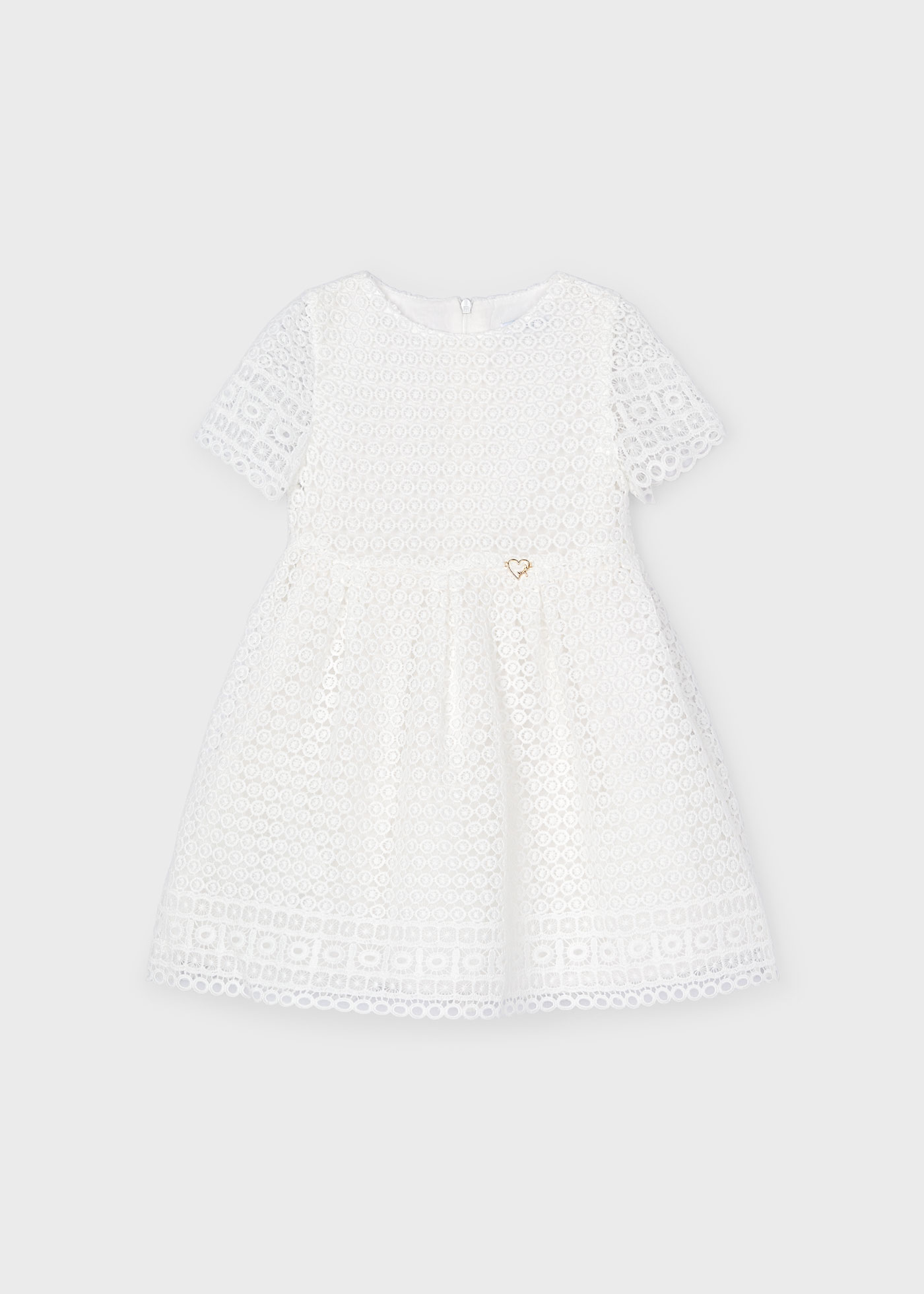 Vestido de guipure fúcsia para meninas