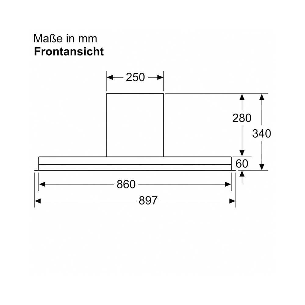 Bosch DBB97AM60 Integrierte Designhaube Klarglas 90cm