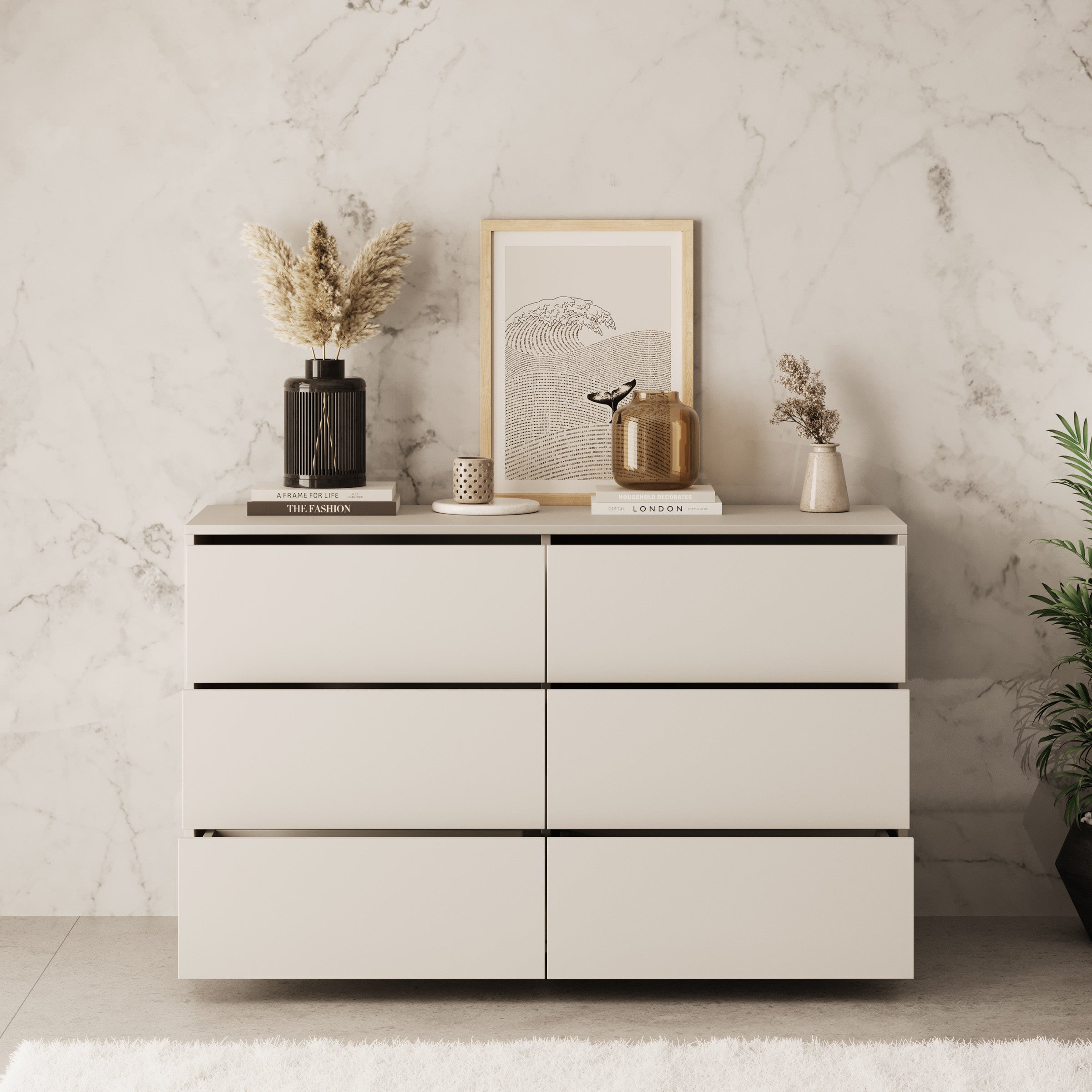 Gideon - Ladekast - Beige - 120x41x73 cm