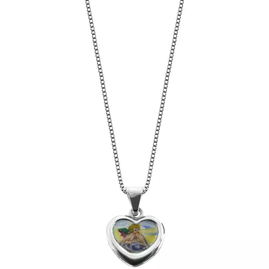 trendor Halskette für Kinder Silber 925 Amor Anhänger multicolor