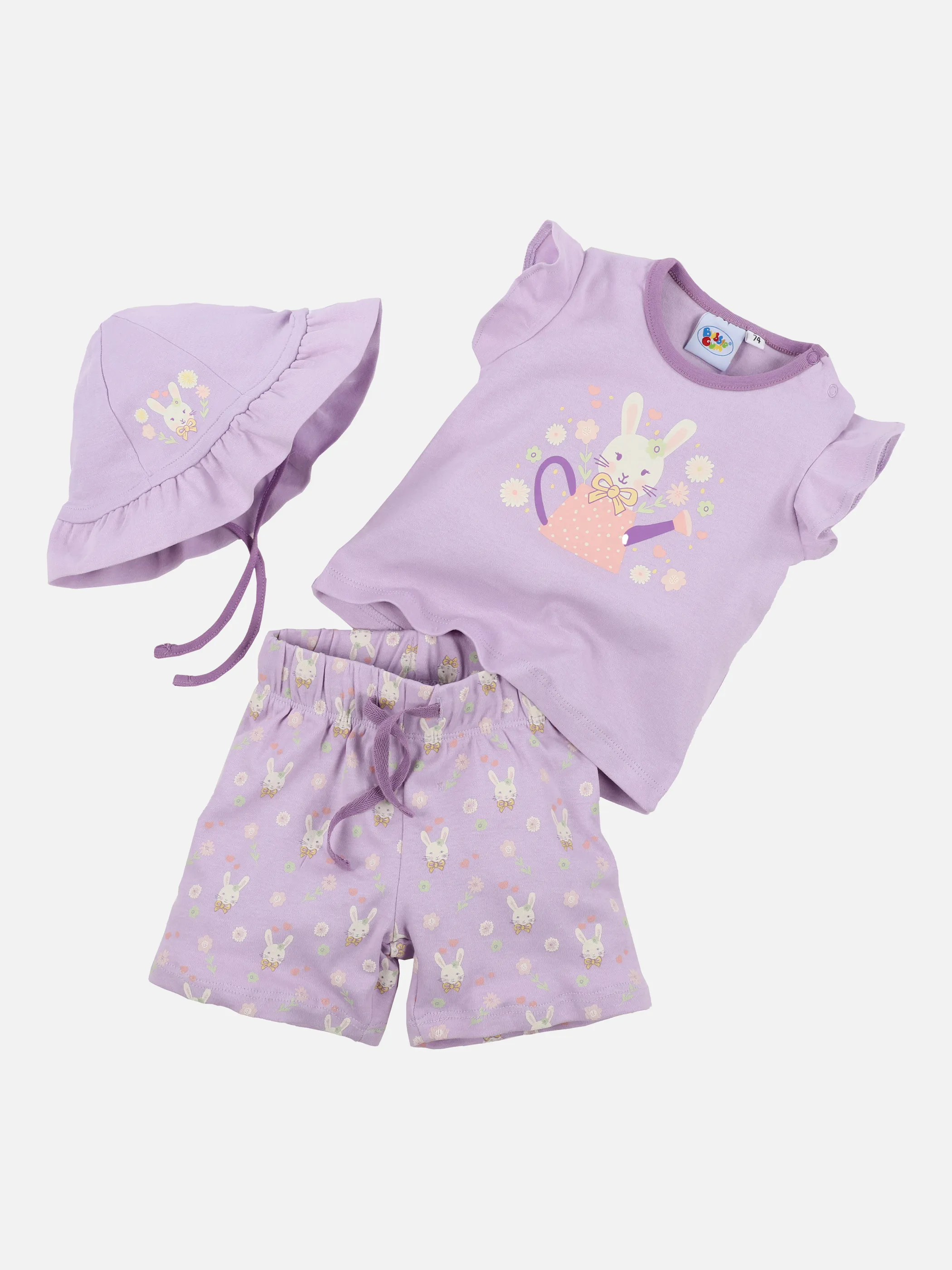 Baby Mädchen Set, 3tlg. best. aus Shirt, Hose und Mütze