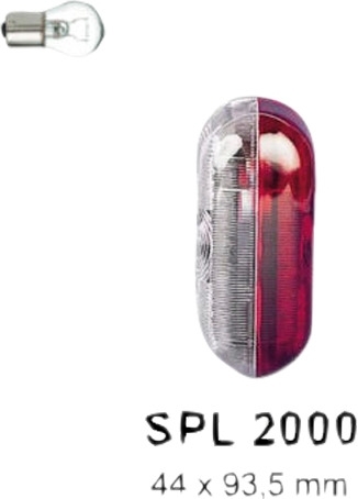 Umrissleuchte rot/weiß mit Sockel