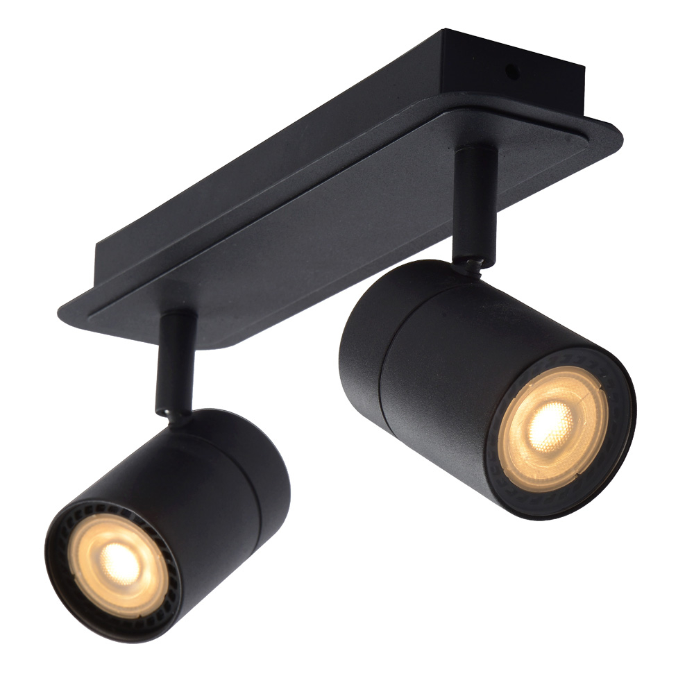 Lucide Lennert plafondlamp 2 spots 5W zwart
