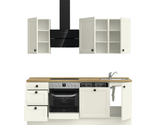 NOBILIA keukenblok met apparatuur Urban 210 cm wit mat voorgemonteerde variant links 4004539011953
