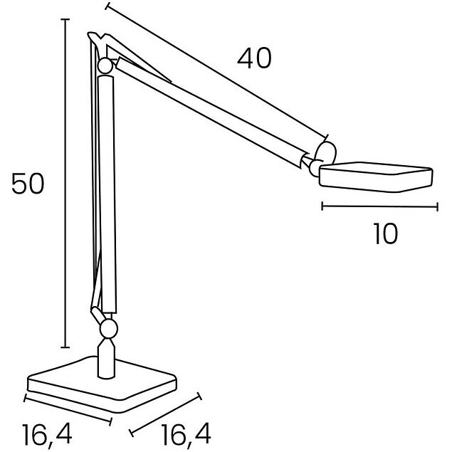 Lampe Tomio unilux 2,0 led double bras sur socle blanche