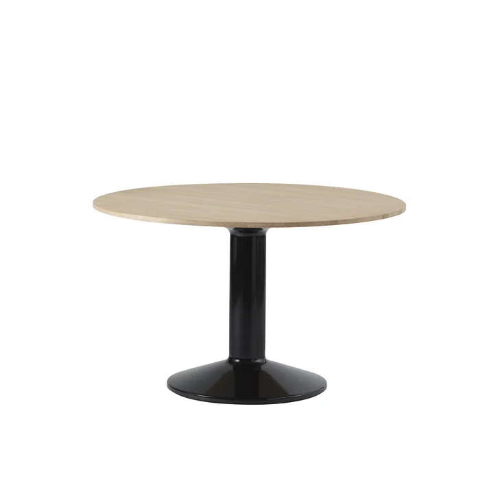 Muuto - Midst Esstisch, Ø 120 cm, Eiche geölt / schwarz