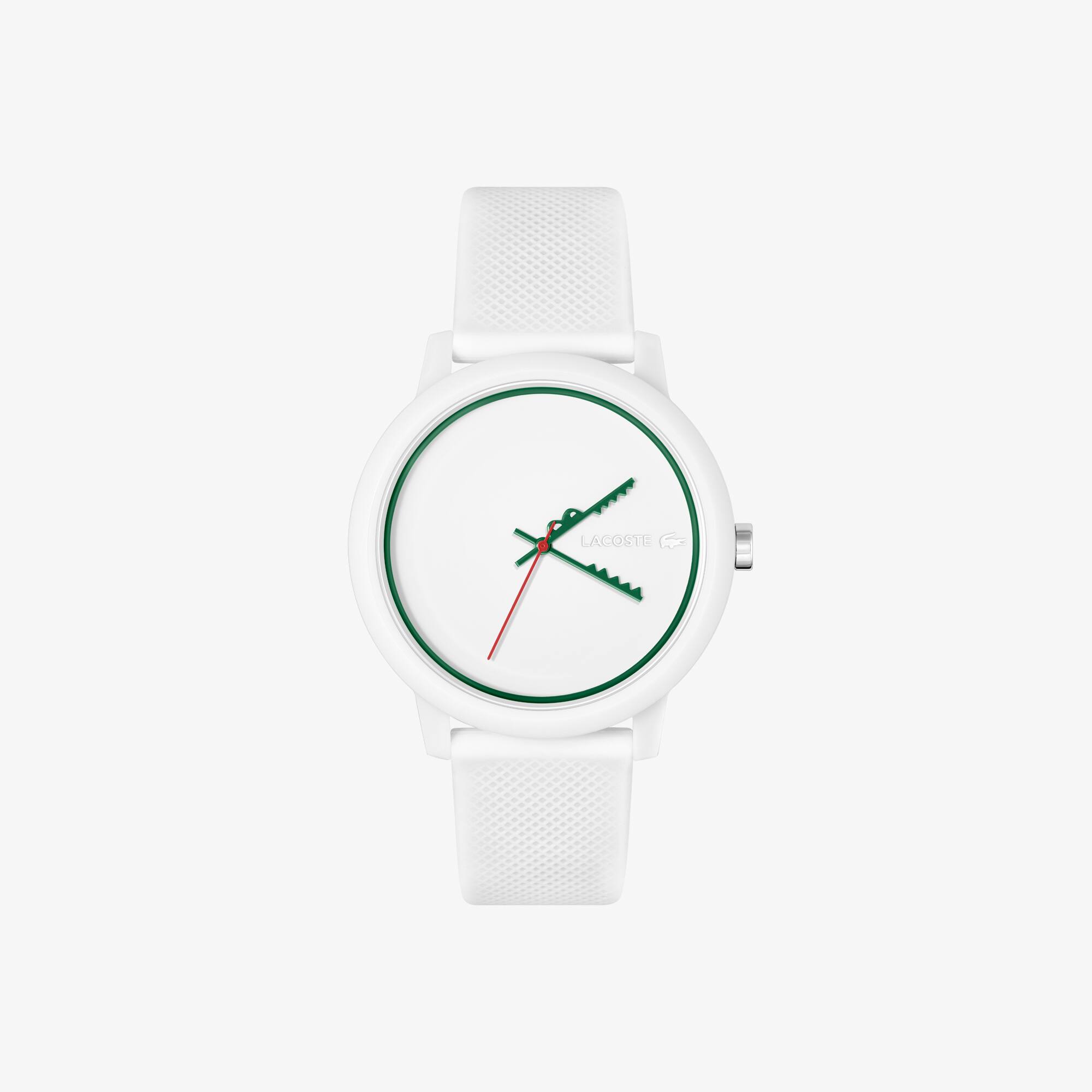 LACOSTE 12.12 Dreizeigeruhr aus Silikon mit Krokodil Uhren - Weiss - Lacoste - Herren