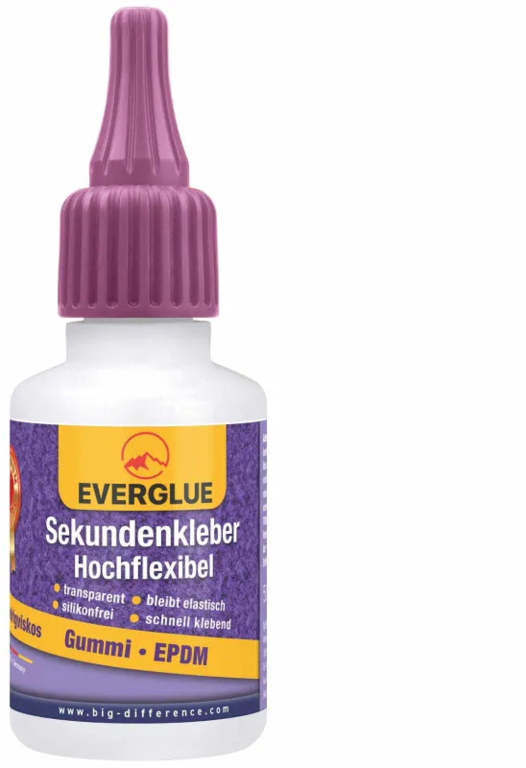 Everglue  Sekundenkleber hochflexibel, mittelflüssig (50 g)    Ultra elastischer Klebstoff für Gummi & EPDM