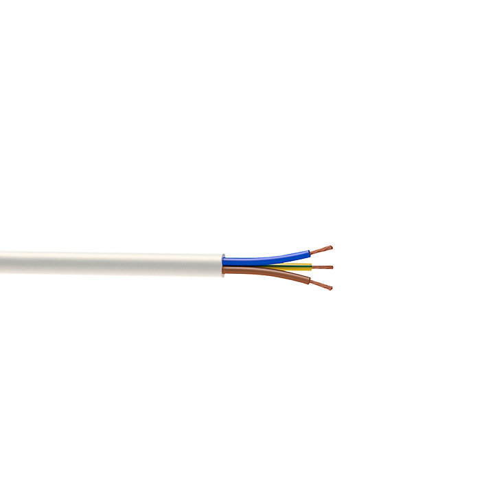 Câble électrique flexible H03VVF 3x0,75 mm² Blanc - 25 m