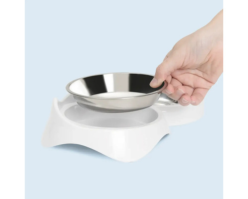 Catit Pixi dubbele kom, ergonomisch gevormd, vaatwasserbestendig, 200 ml, wit