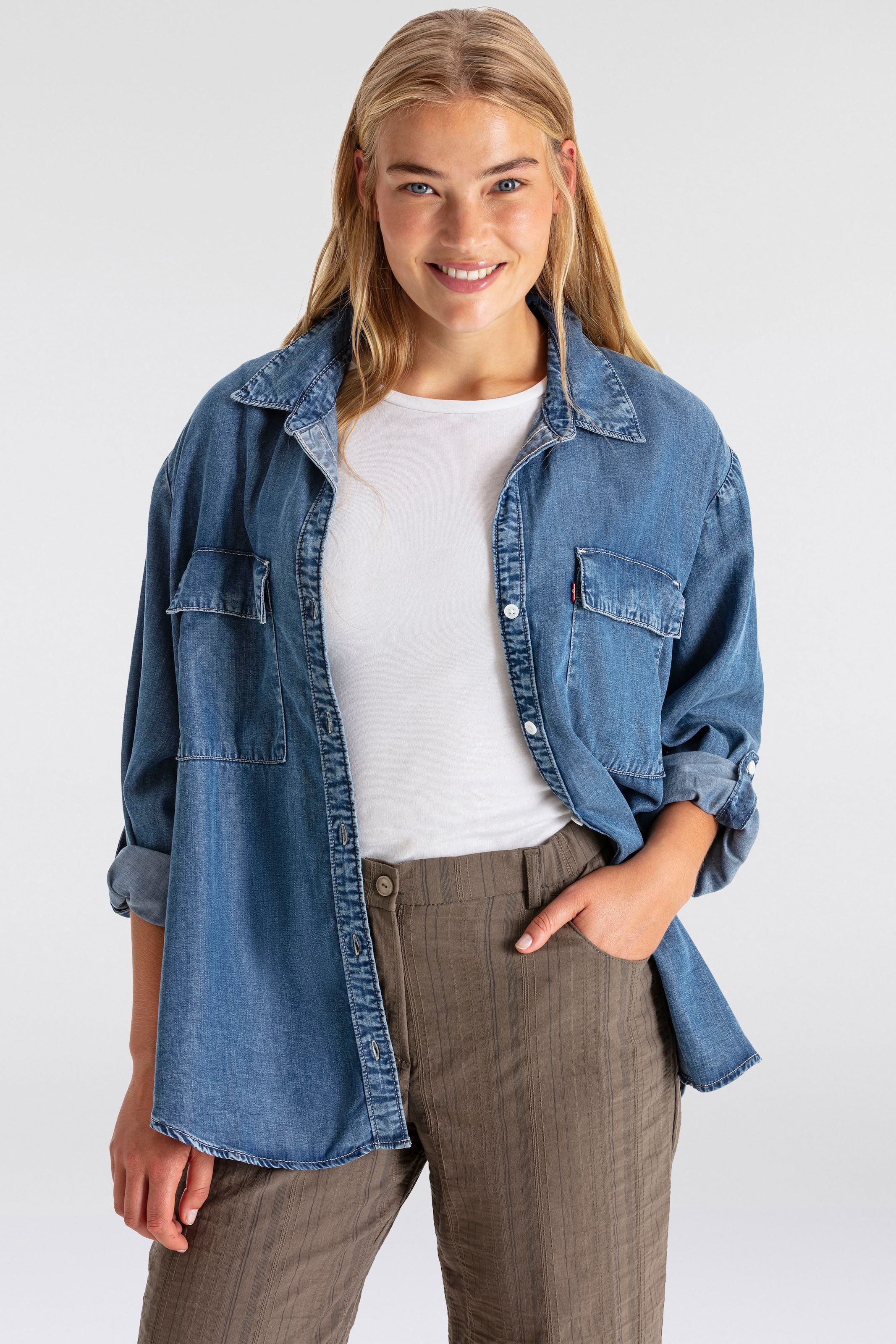 Levi's® Plus Jeansbluse »DOREEN UTILITY« mit Taschen