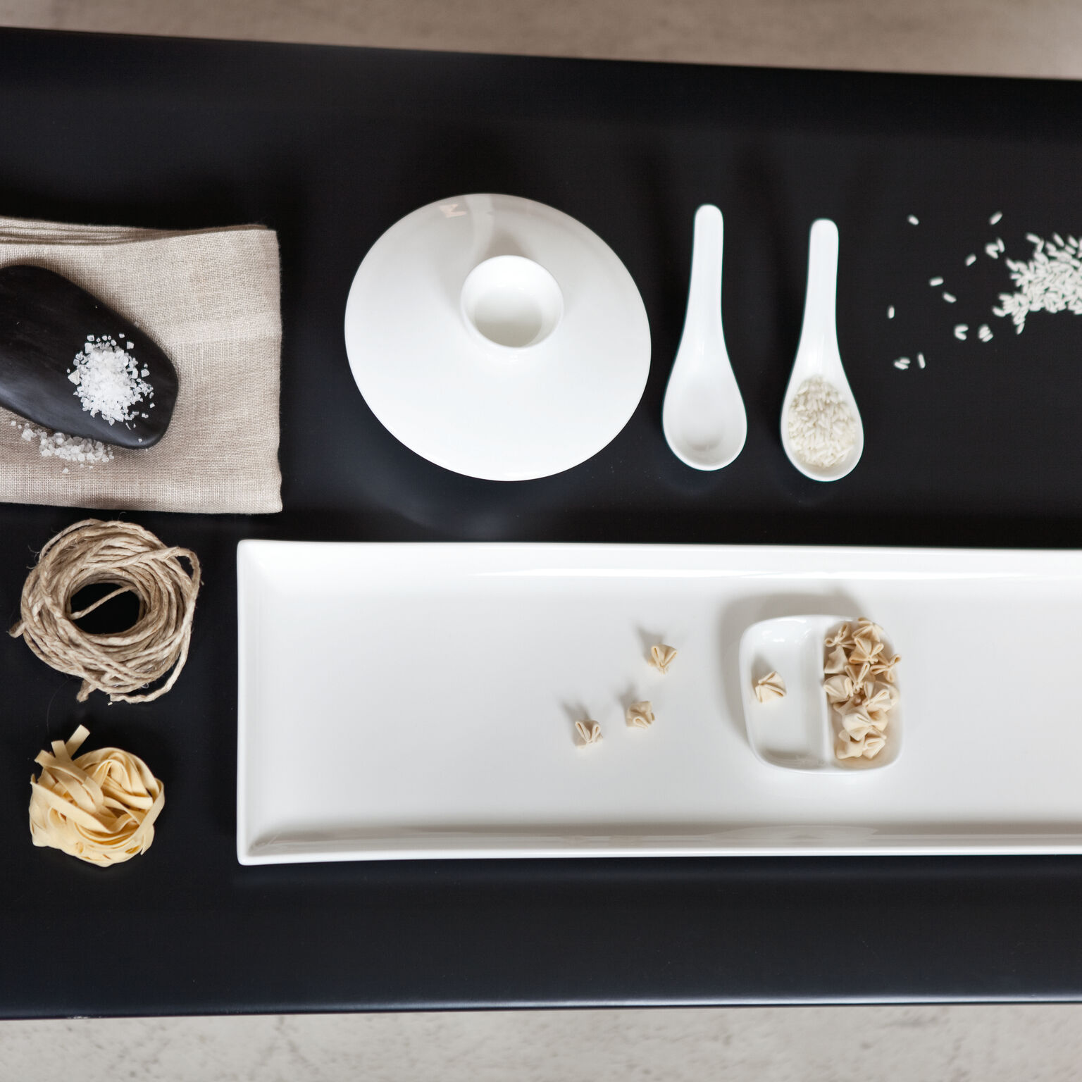 Jade Bone China Weiss Löffel mittel