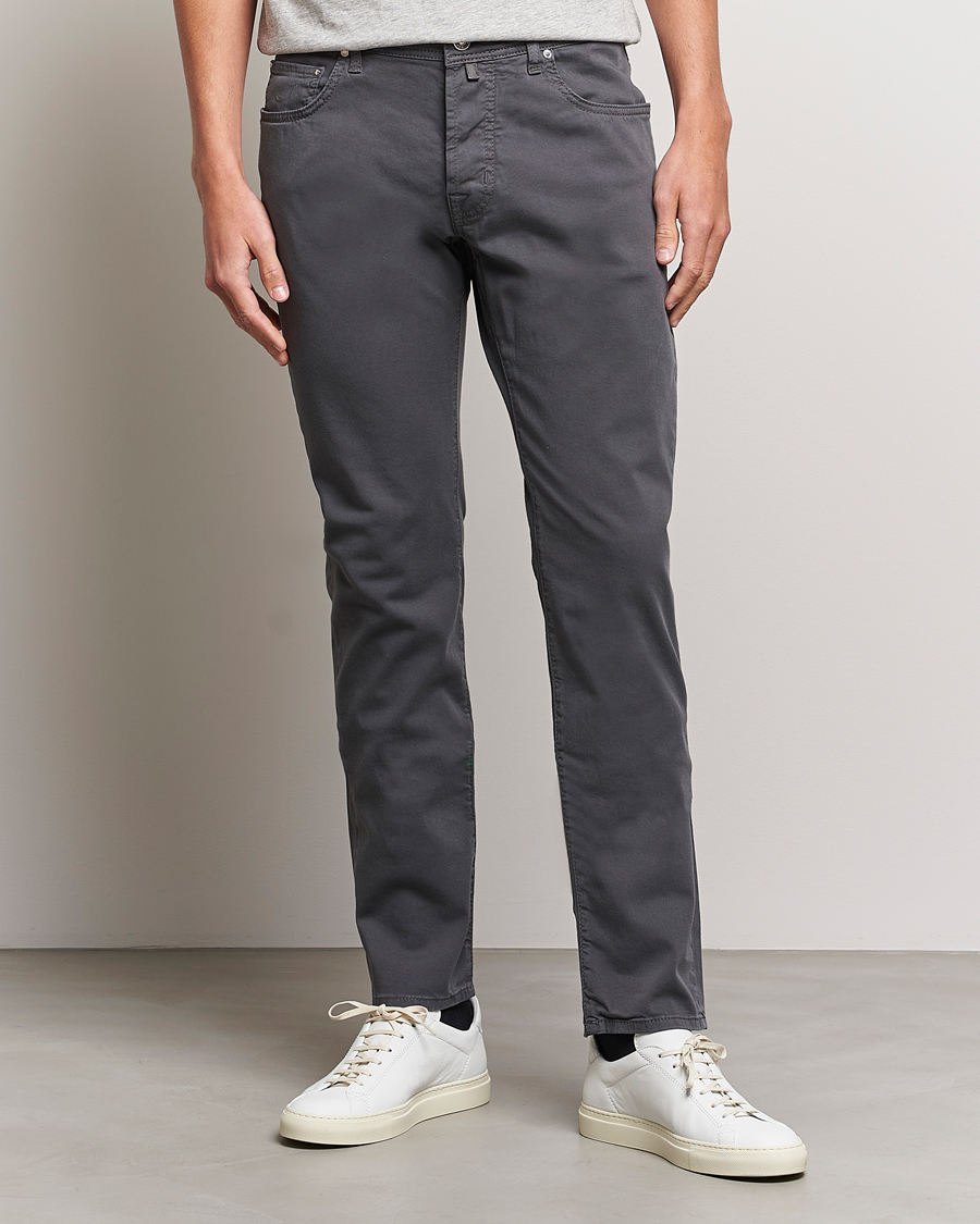 Jacob Cohën Bard Garment Dyed Gabardine Trousers Grey