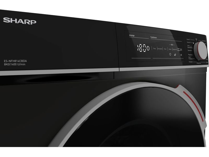 Sharp Waschmaschine ES-NFH814CBDA-DE Links Frontloader mit 8 kg Ladekapazität