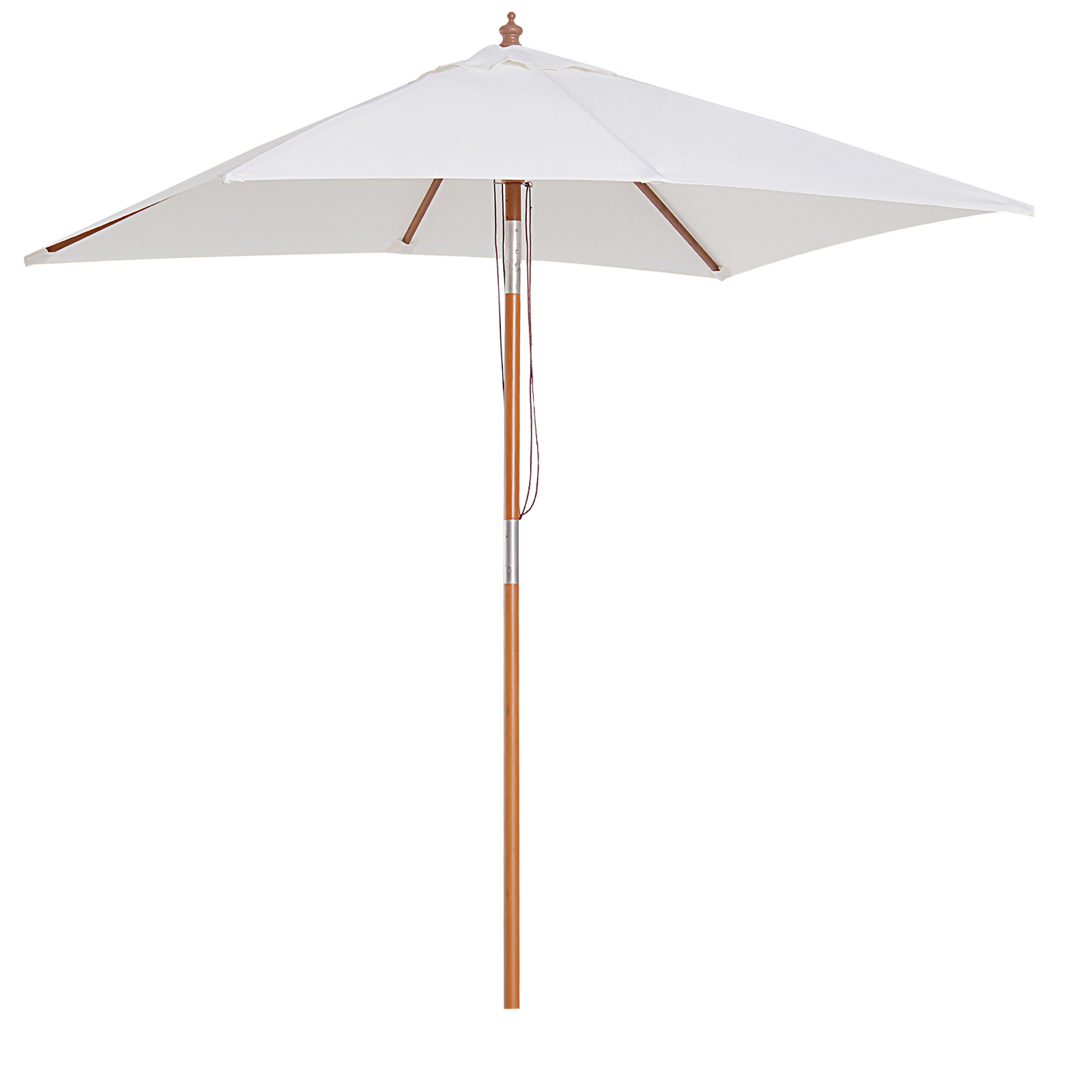 Guarda-sol de jardim Outsunny, retangular, inclinável, 200x150x235 cm, com proteção UV, impermeável e mastro de madeira, ideal para praia e pátio, cor creme.