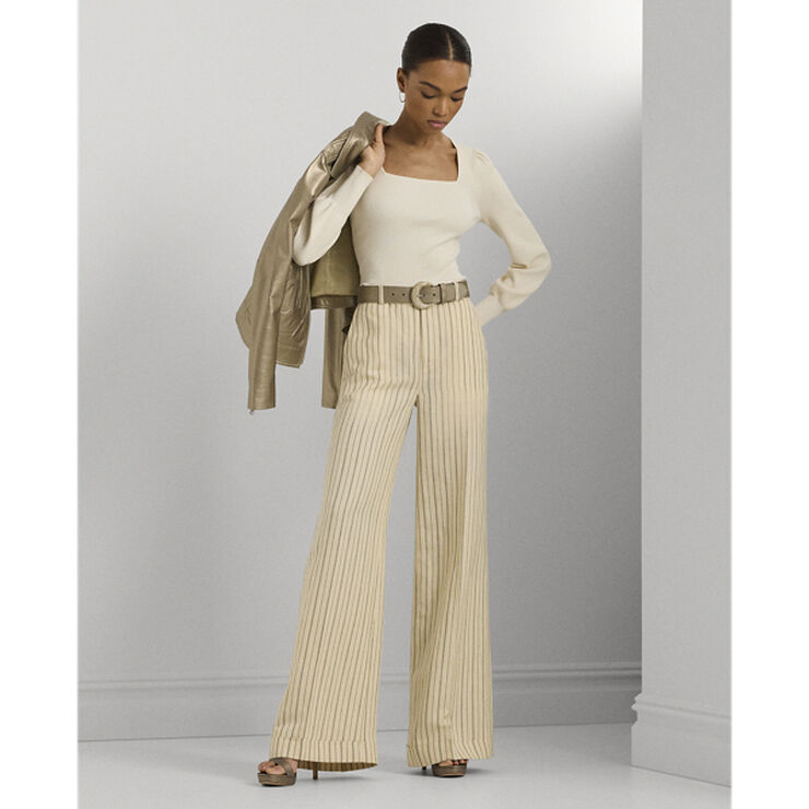 Lauren Ralph Lauren COTTON MODAL/NYLON-LS SWEATER Mascarpone cream
