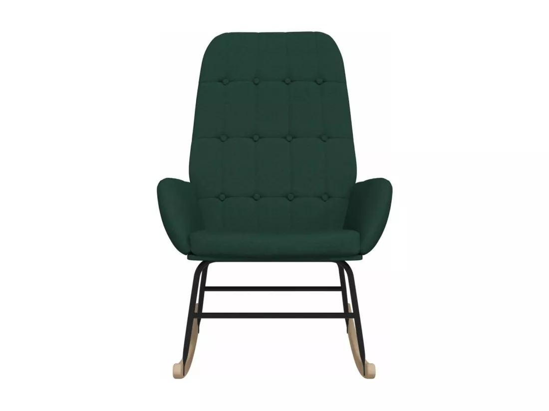 Chaise à bascule Vert foncé Tissu