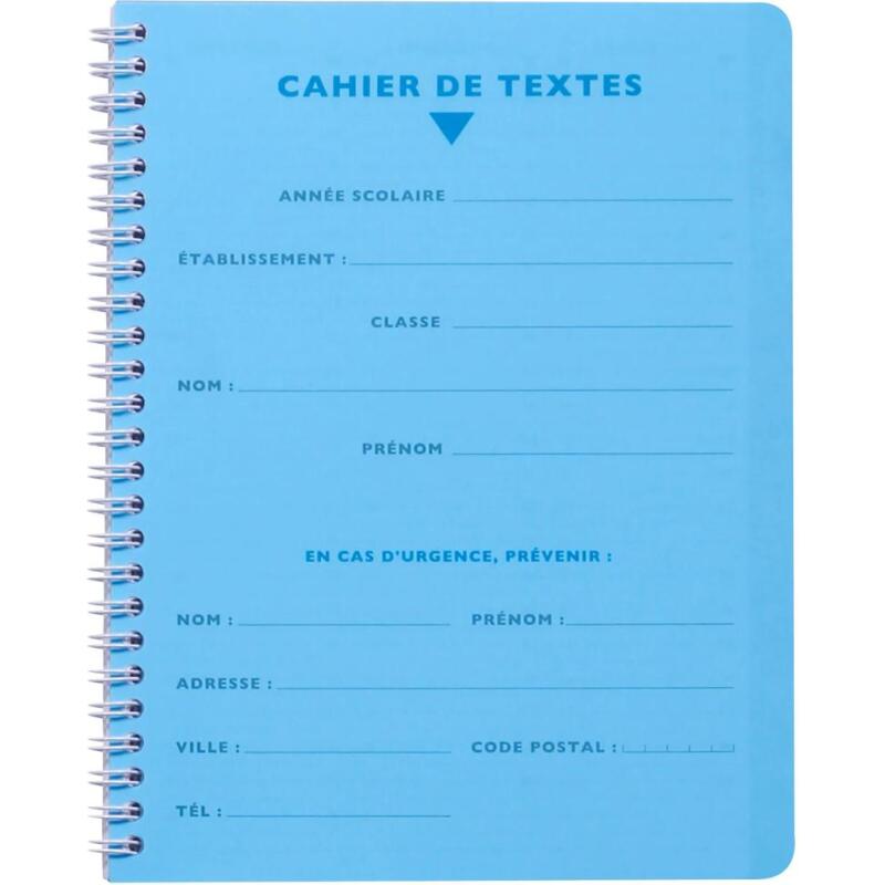 Textes reliure intégrale 8000 POLYPRO 17x22 cm 124 pages grands carreaux 90 g - Assortis