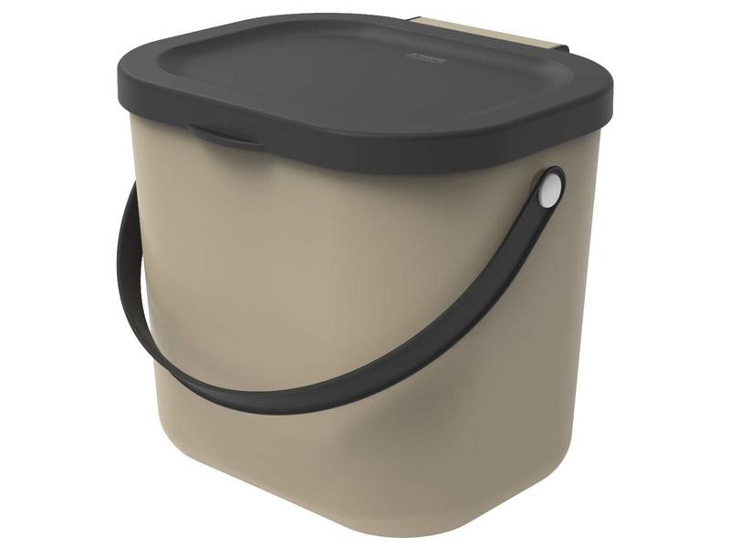 Rotho Recyclingbehälter Albula 6 l, Cappuccino Recyclingsystem in der Farbe Cappuccino
