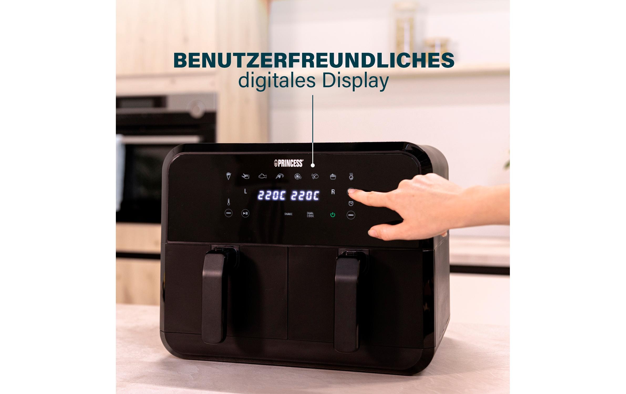 PRINCESS Heissluftfritteuse »182068 Double Basket Airfryer 8 l« 2400 W