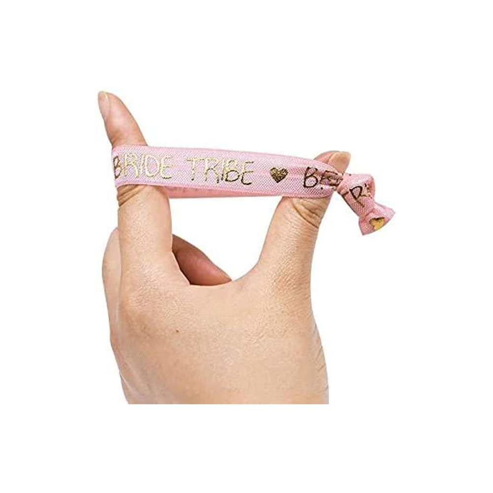 (5er Set) Bride Tribe Armband Junggesellinnenabschied Party Accessoire - Rosa / Gold