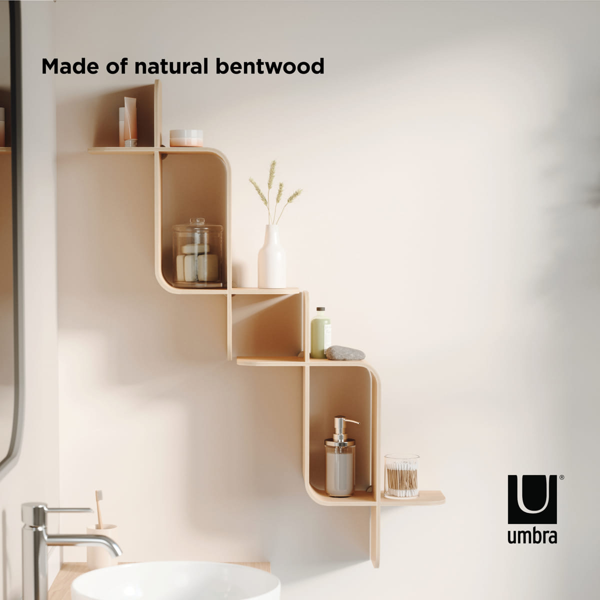 Wandplank Umbra Montage Naturel hout