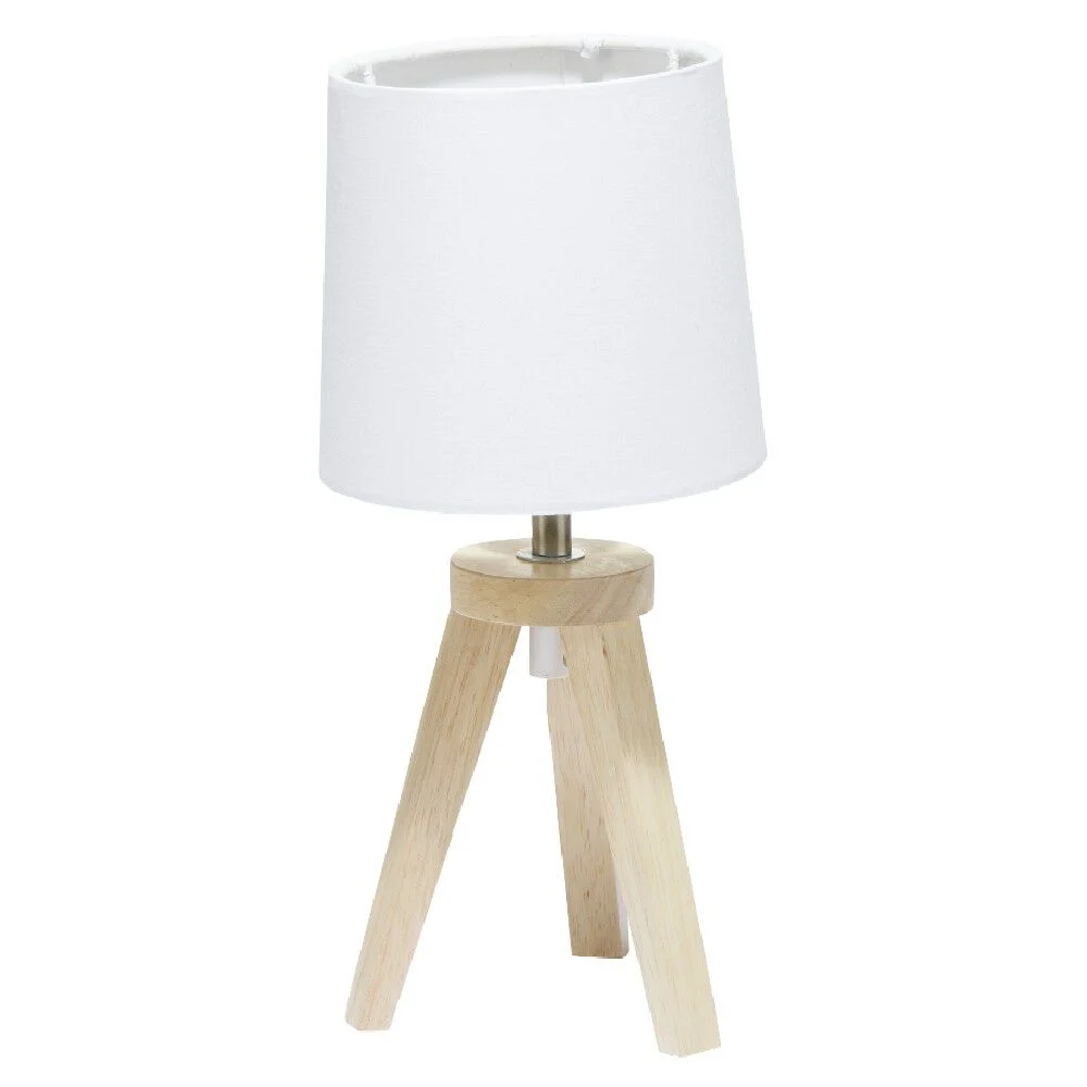 Lampe trépied à poser en bois