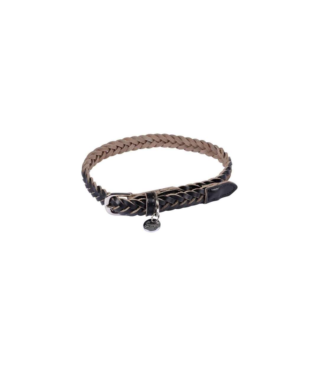 Paris Prix - Collier Pour Chien Réglable tressé 45-65cm Noir