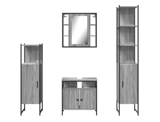 VIDAXL - Ensemble d'armoires de salle de bain 4 pcs sonoma gris
