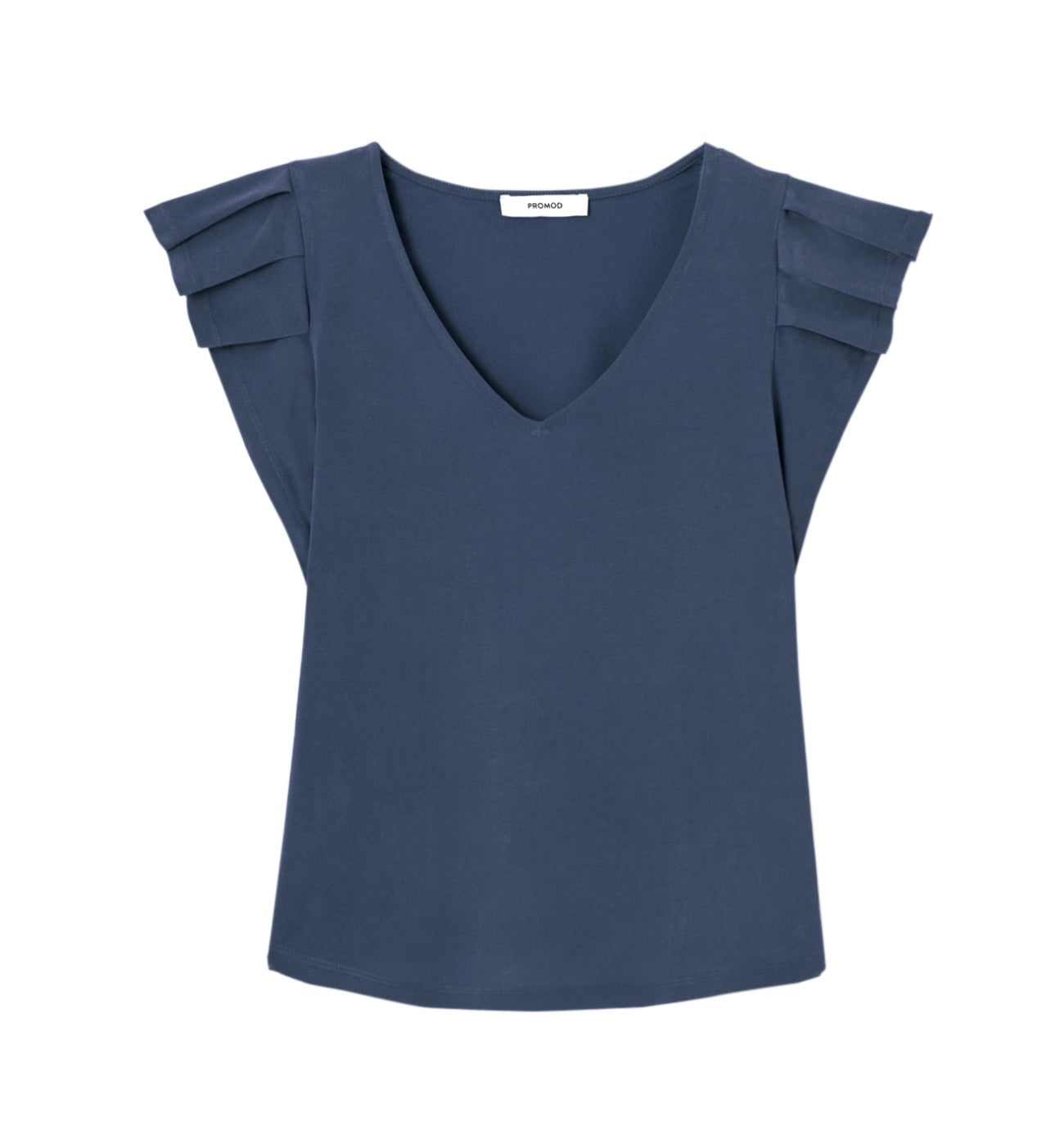 T-shirt à manches volantées - Marine