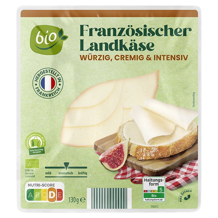 GUT BIO Bio-Französischer Landkäse 130 g, Würzig