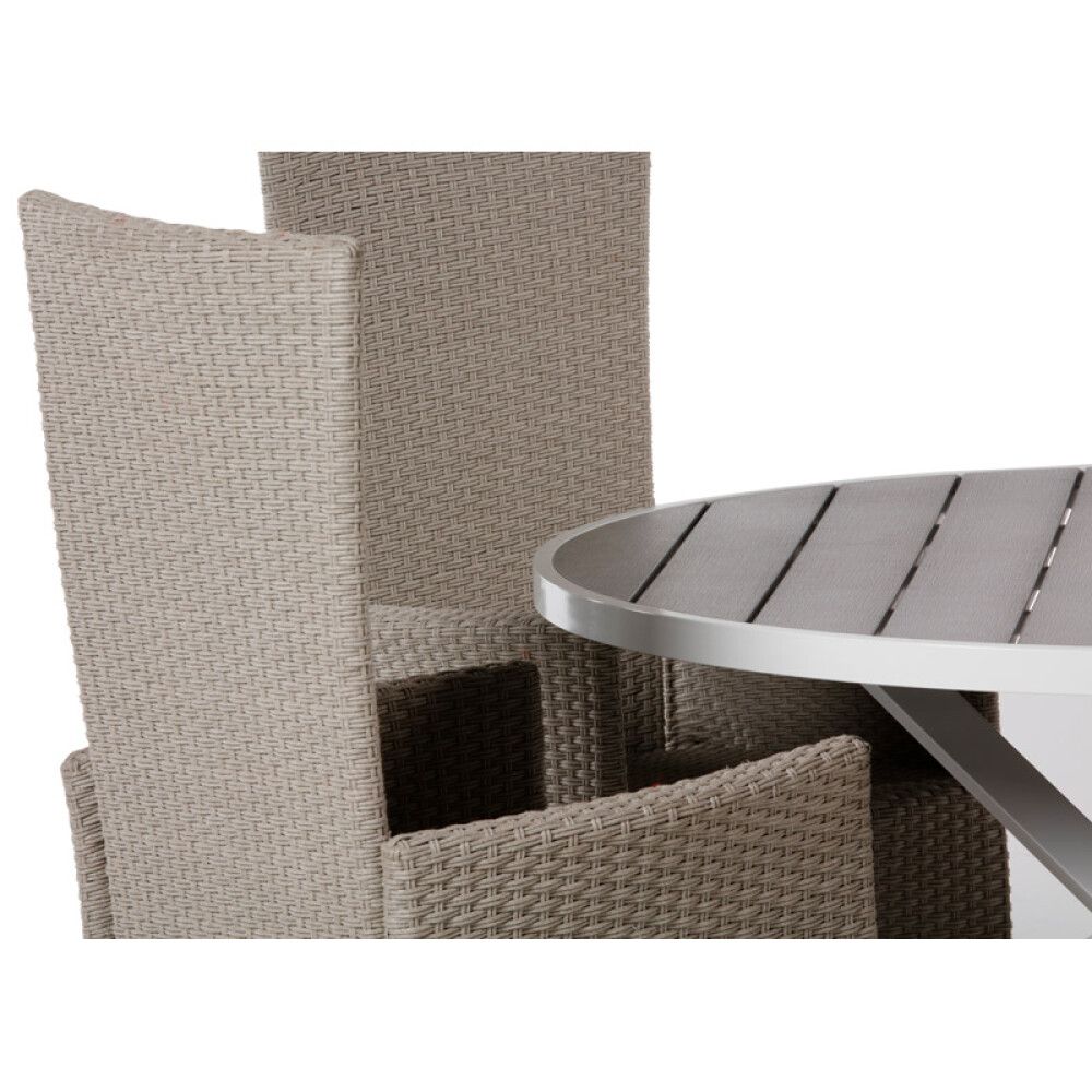 SPISEBORD SUNFUN SMYGEHUK Ø118CM GRÅ/HVIT