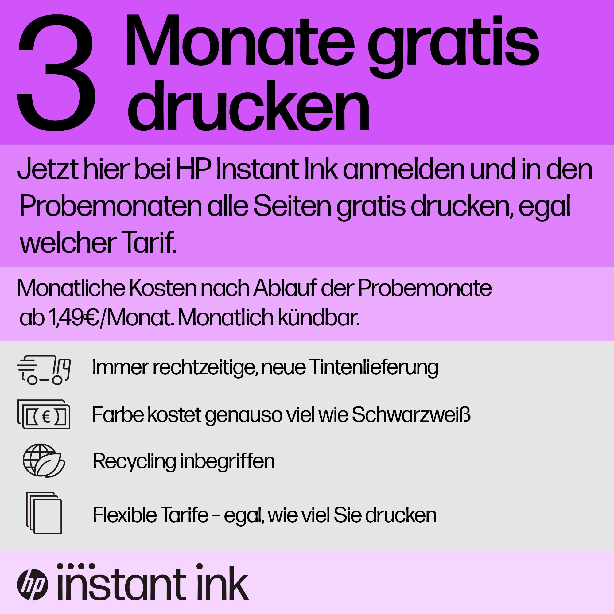 HP Tintenpatrone »Original HP Druckerpatrone 912XL Magenta« 3 Probemonate gratis* drucken