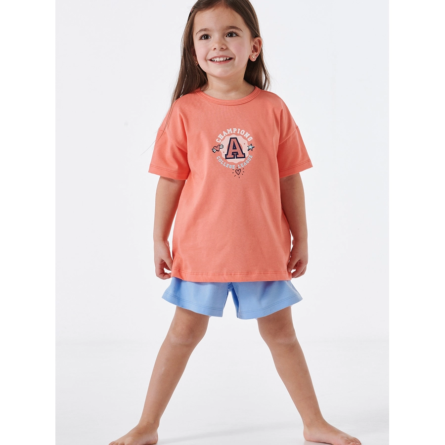 Schiesser Pyjama Girls World Organic Cotton koralle