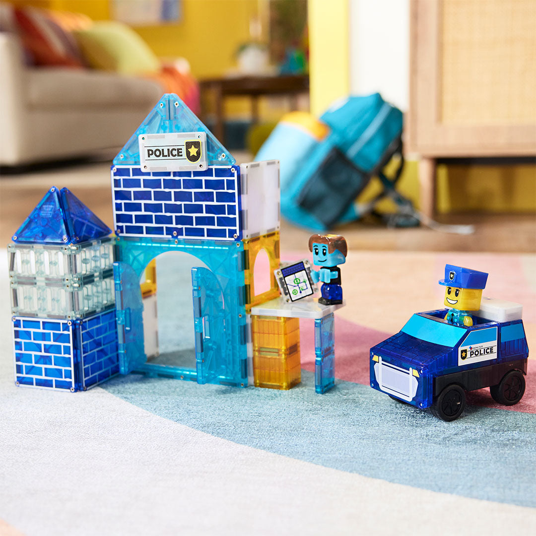 magna-tiles magnetische tegels police station - 35st