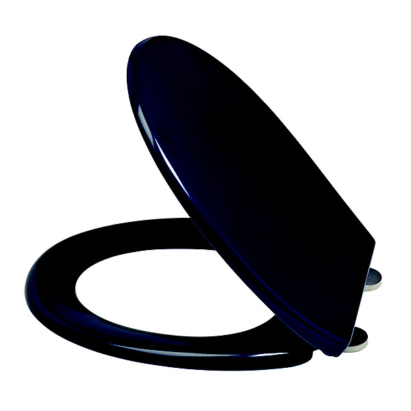 Abattant wc thermodur antibactérien + freins de chute + vis inox aisi 304 - majestic - bleu figuerolle