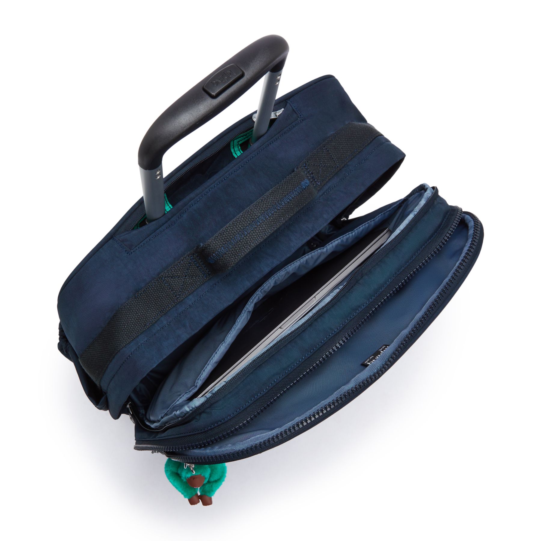 NEW STORIA Sac d'école à 4 roues pour enfants avec compartiment pour ordinateur - Blue Green Block