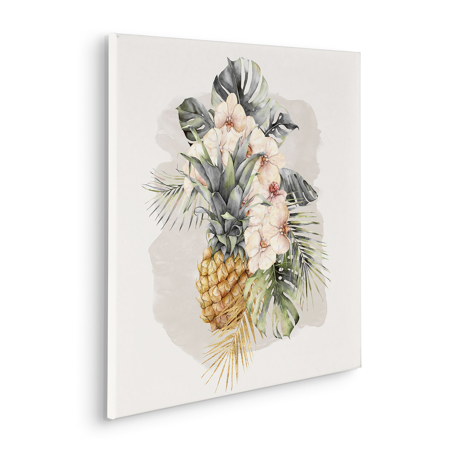 Keilrahmenbild ANANAS MUR - bunt - 60x60 cm