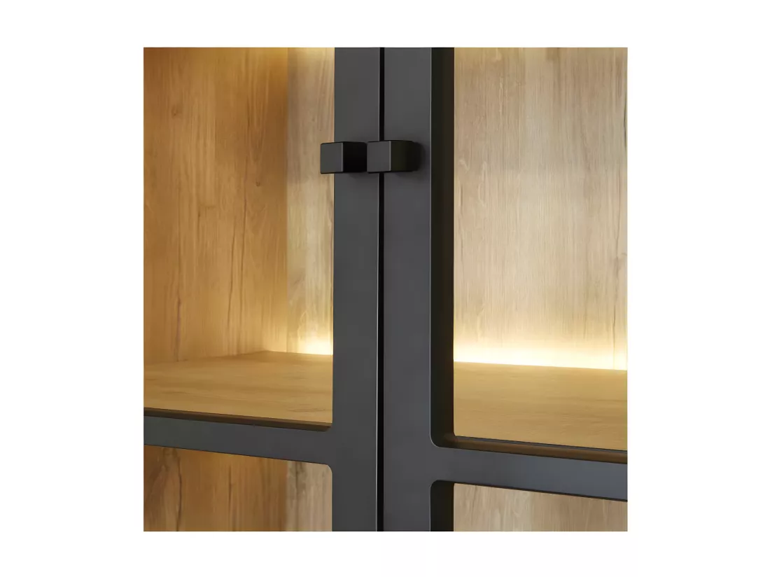 Argentier 4 portes à Led Bois Noir - UNYS