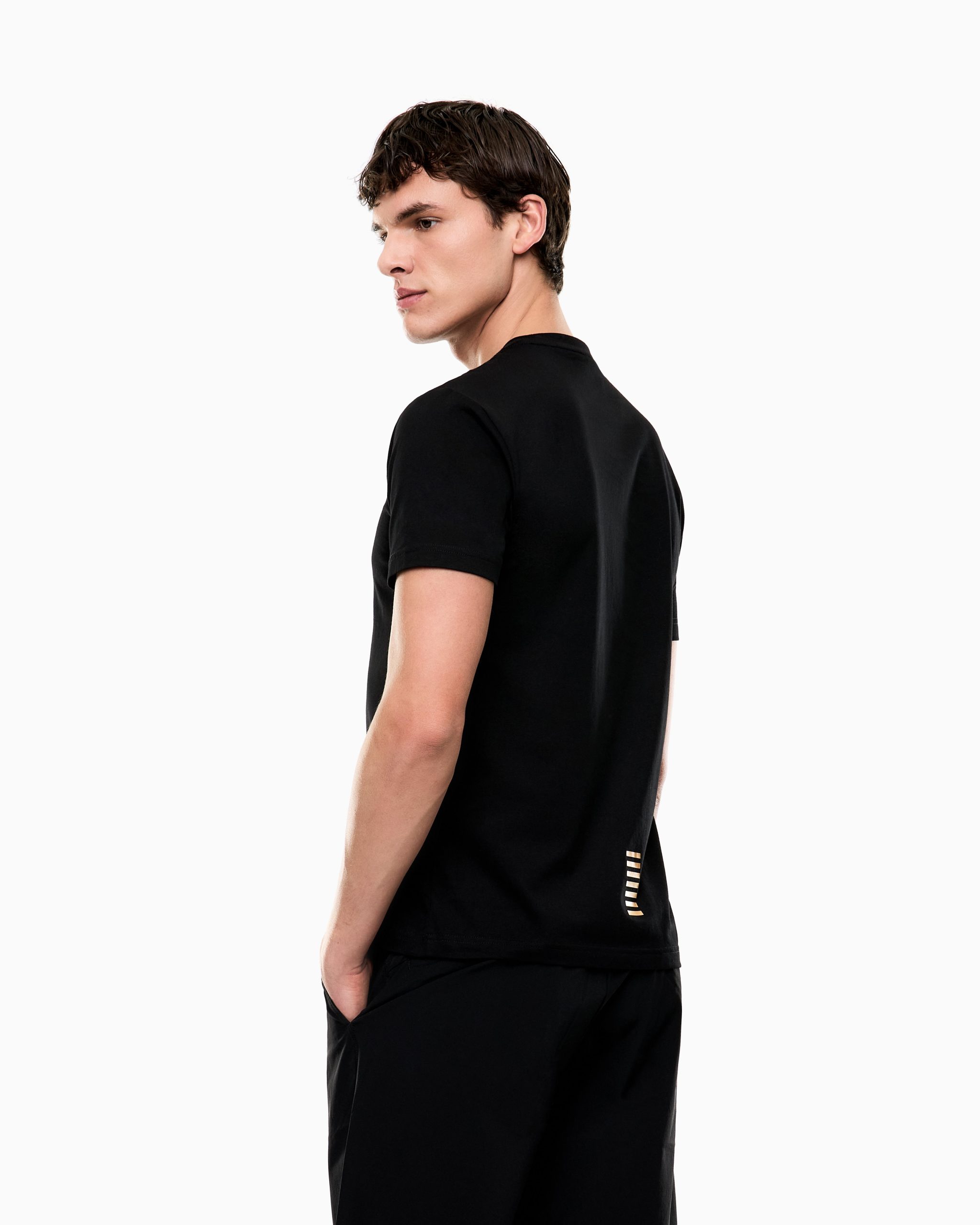 EA7 Emporio Armani 8NPT25 T-Shirt Heren Zwart/Goud