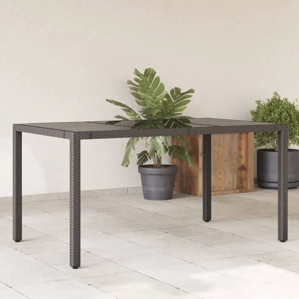 vidaXL - Tuintafel - Zwart - Poly rattan - 150 x 90 x 75 cm