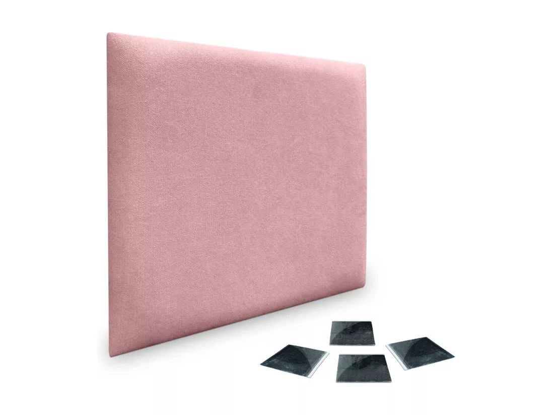 DHOME Lot de 1 Panneaux muraux en tissu auto-adhésifs Panneaux muraux absorbants acoustiques Protection contre les chocs (Rose, 60x60cm, x1)