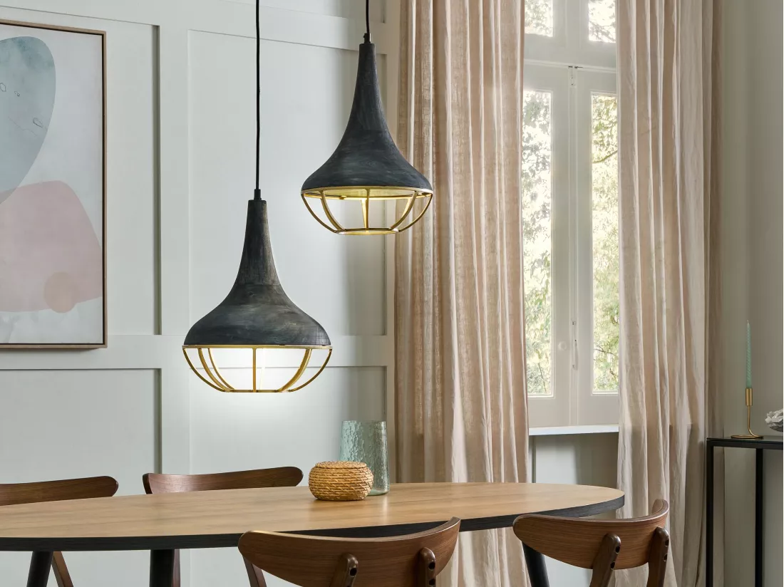 Lampe suspension BAGMATI Bois Noir