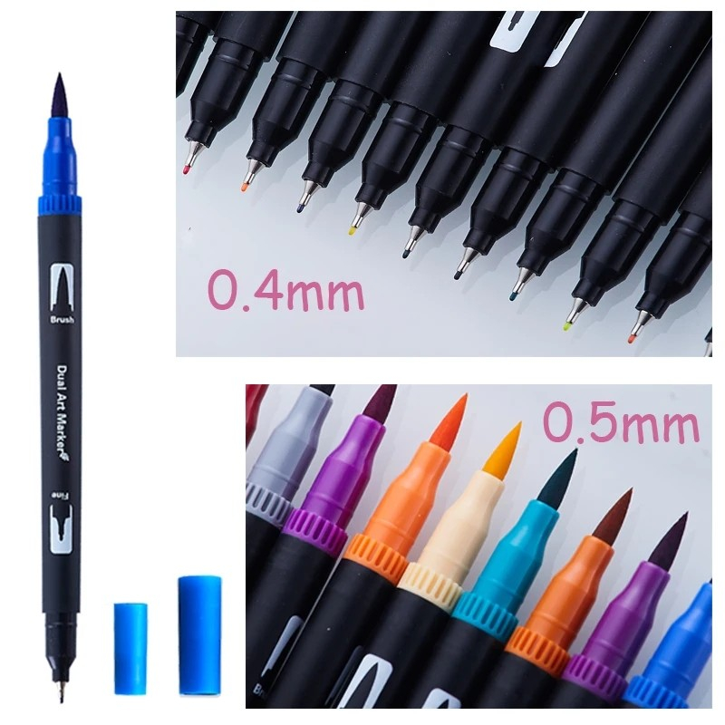 (24er Set) Künstler Wasserfarben Pinsel Filzstifte Brush Pen Aquarell / Handlettering Stifte   Blender