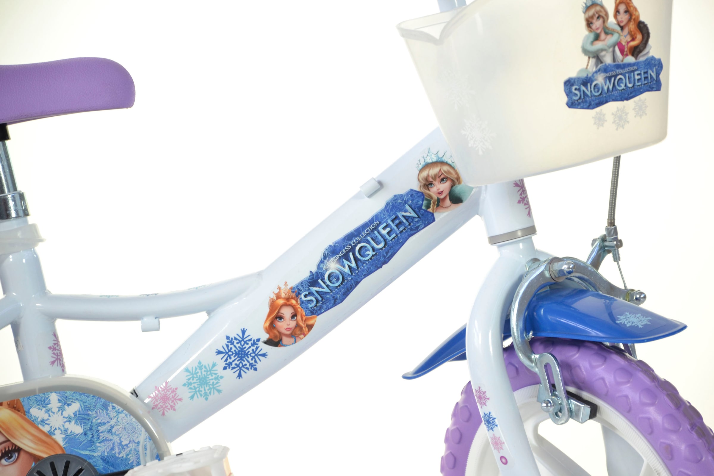 Dino Kinderfahrrad »Snow Queen Eiskönigin 12 Zoll« 1 Gang mit Stützrädern, Korb und Puppensitz