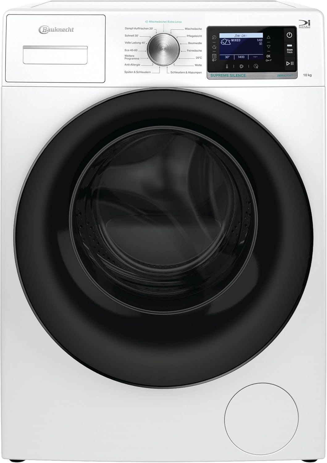 Bauknecht B6R 08E SILENCE DE Waschmaschine / 10kg / Frontlader/Supreme Silence/EEK A-20% / 1400 UpM/ZEN-Motor/Besonders leise Waschmaschine/Steam 3.0-3 Kraftvolle Dampftechnologien